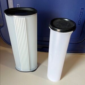 Tupperware White and Black Storage Containers for Spaghetti